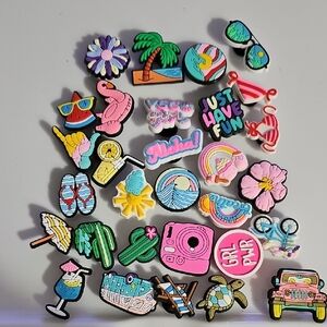 Random Mix Of TEN Tropical Summer VSCO Girl  Shoe Charms Set